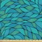 Ambesonne Teal Fabric by the Yard, Abstract Wave Design with Colorful Design Ocean Themed Marine Life Pattern Print, Decorative Fabric for Upholstery and Home Accents, 1 Yard, Mint Green Blue